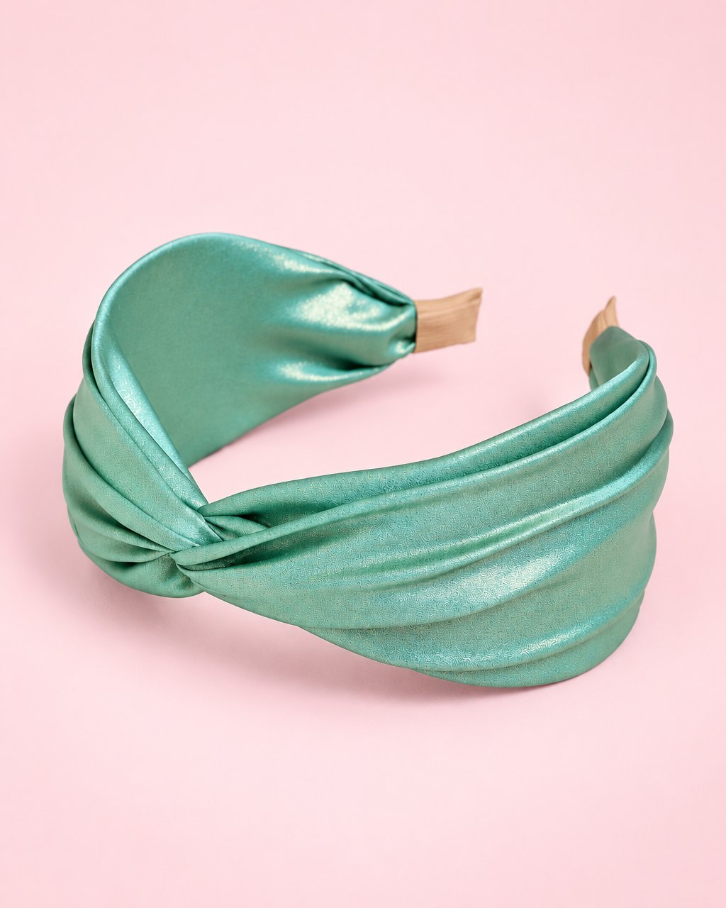 Sage green satin-finish twist knot headband