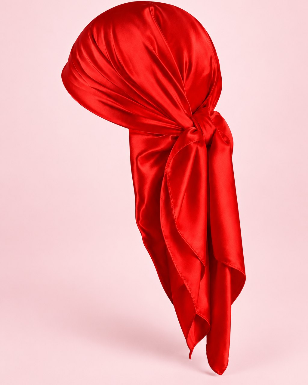 Red satin square scarf