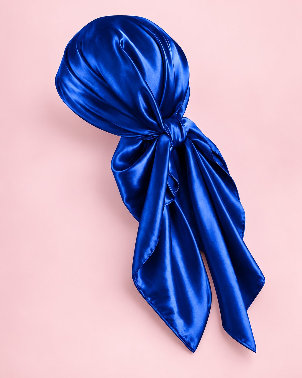 Royal blue satin square scarf