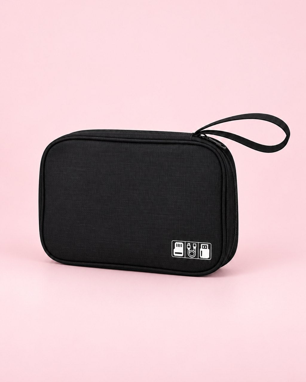 Black zip cable organiser pouch