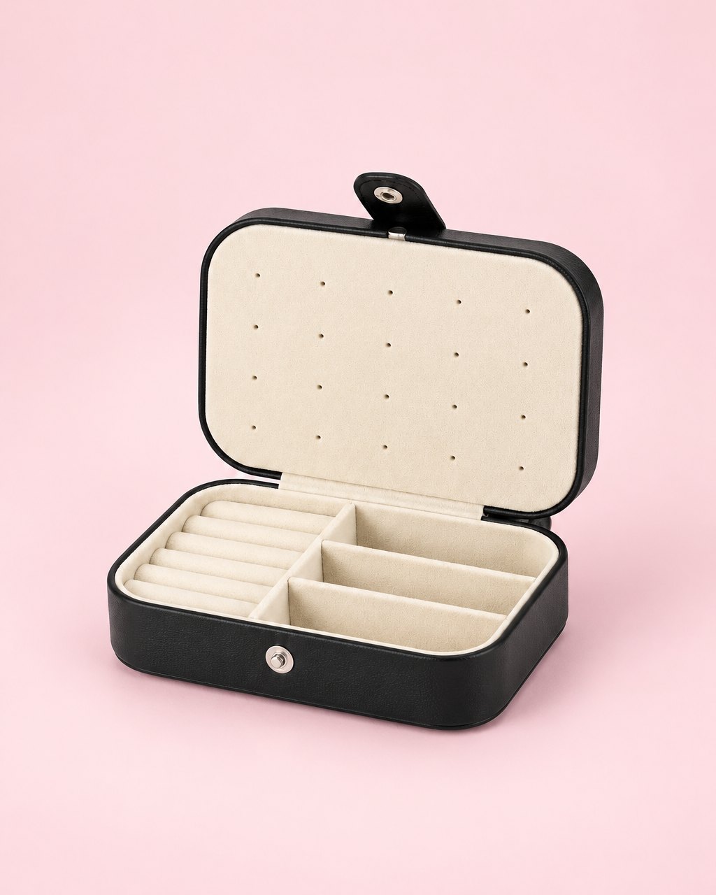 Black travel jewellery case
