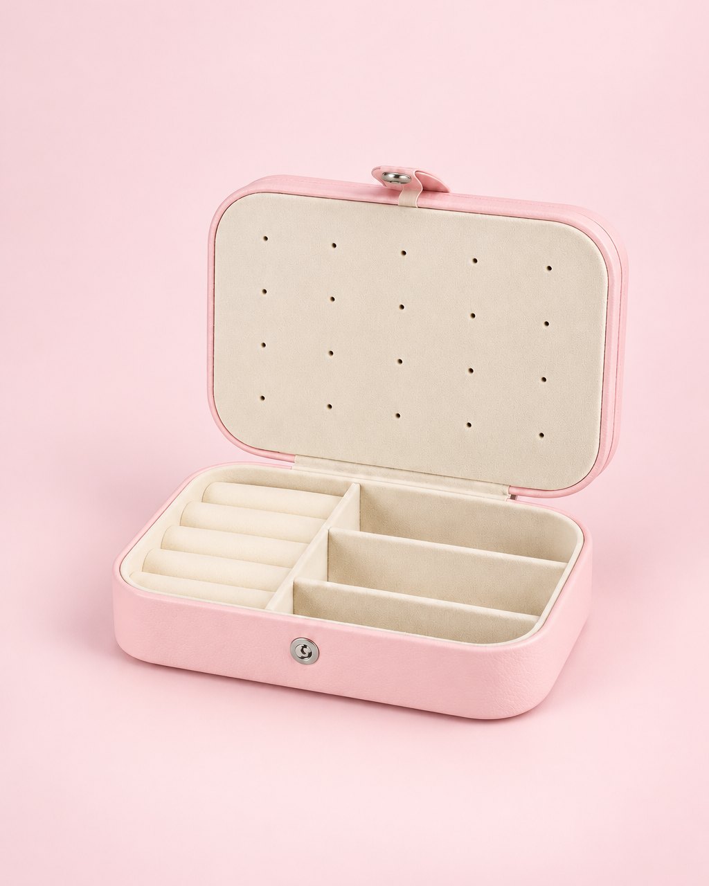 Pink travel jewellery case
